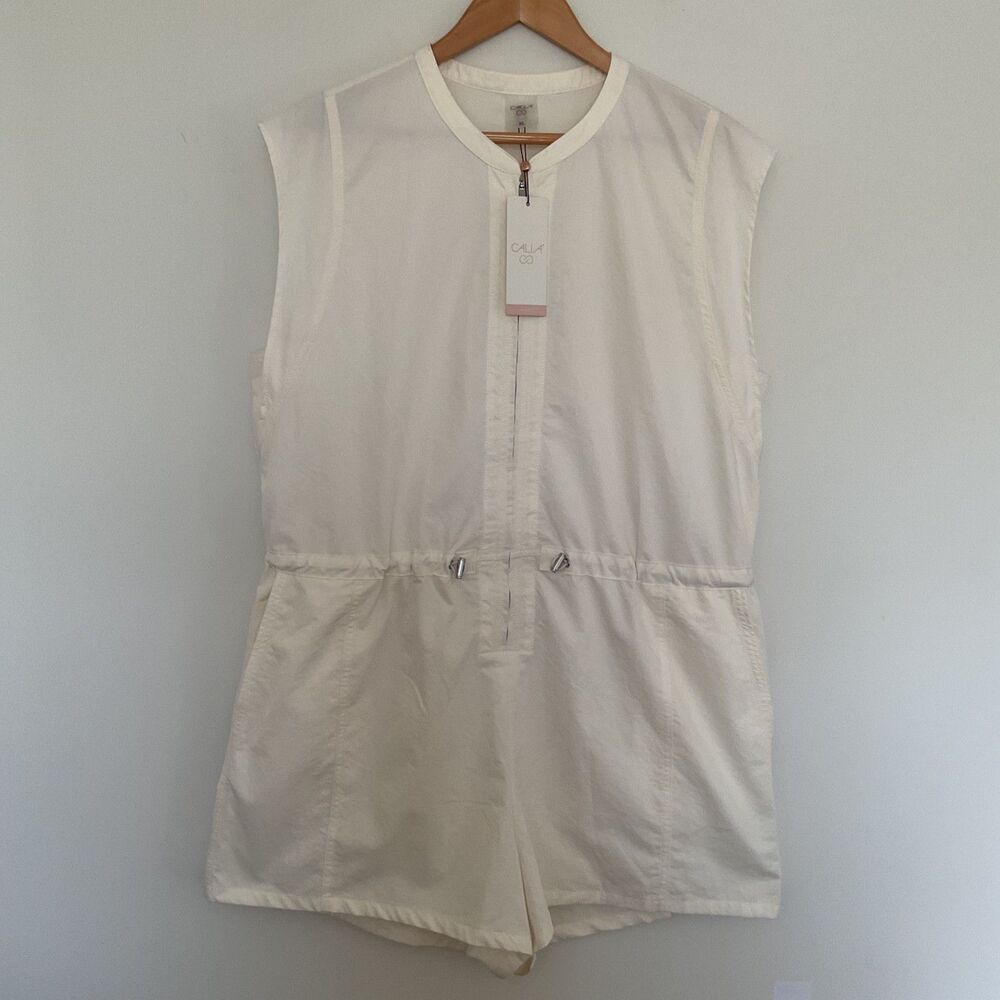 Calia Soft Utility Romper Jumpsuit Sz XL Ivory Carrie Underwood Traveling Hiking